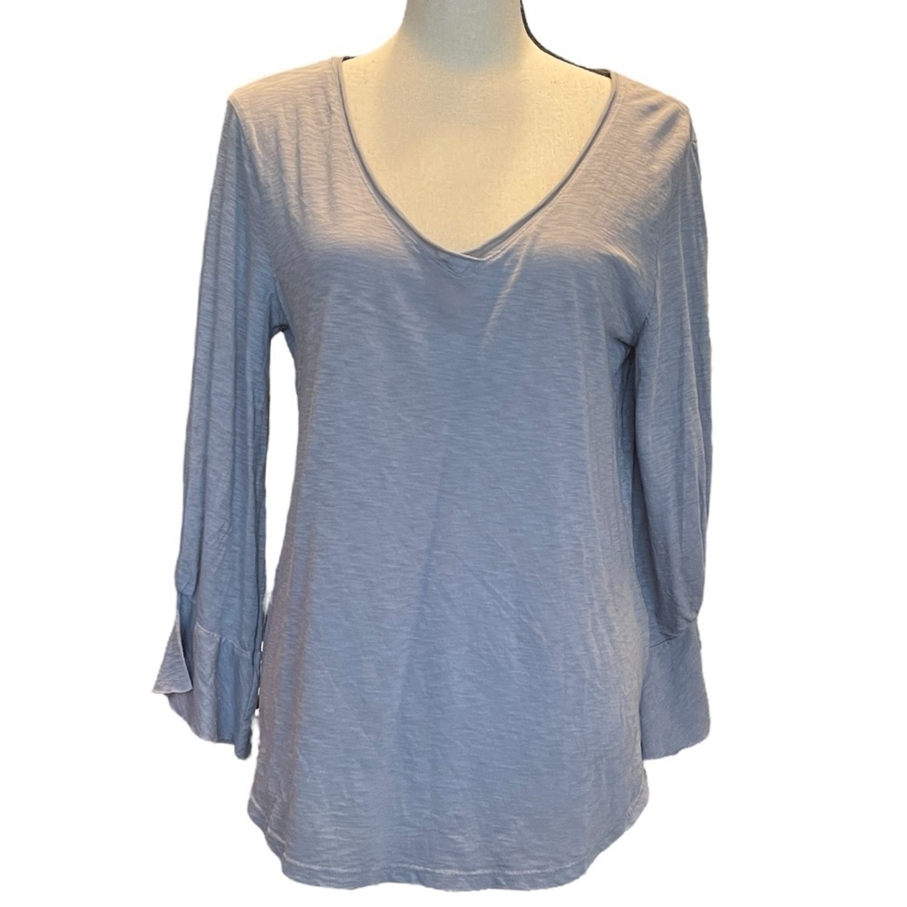 Michael Stars‎ Gray Supima Cotton Deep V-Neck Shirt Women's OS